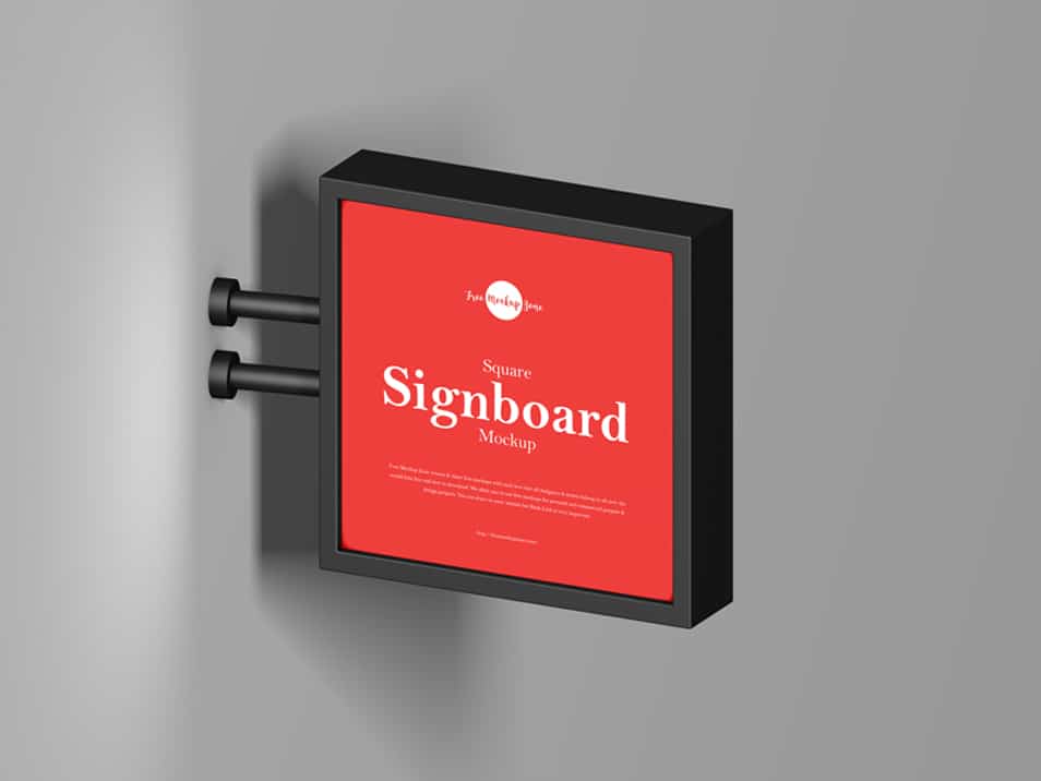 Free Square Signboard Mockup 2 Free Square Signboard Mockup