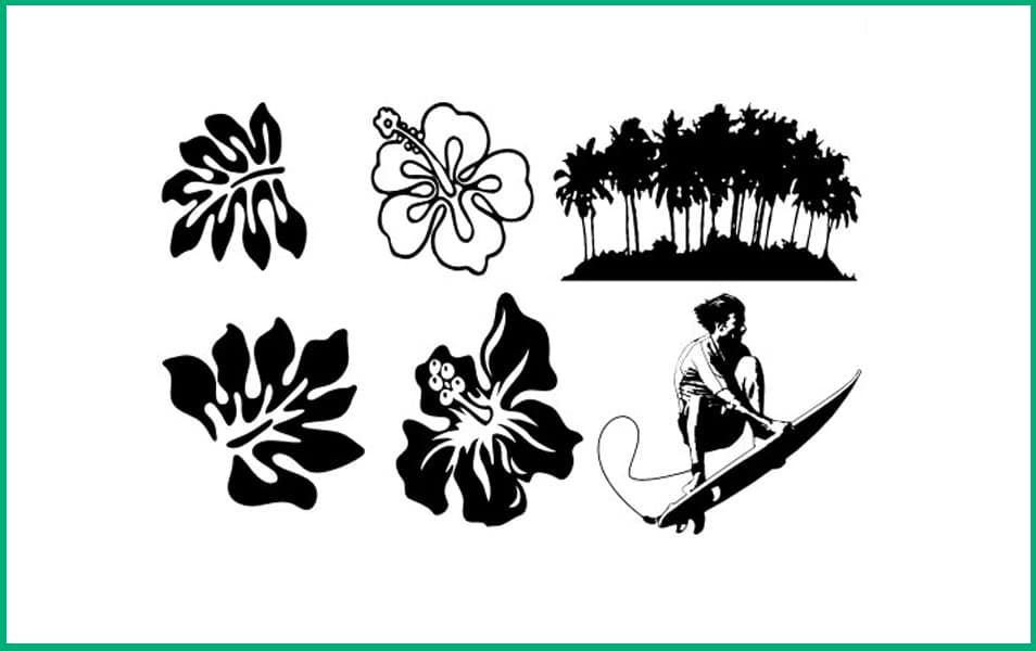 The Huge Collection Of Photoshop Custom Shapes 20 Surfing Themed Shapes