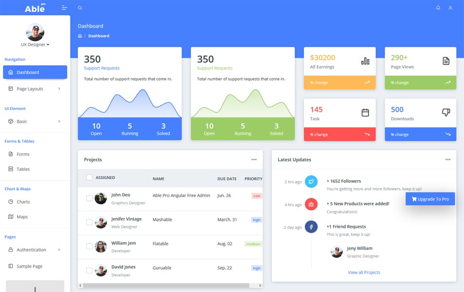 Able Pro Angular 9 Admin Dashboard