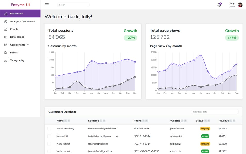 20+ Best Free VueJS Admin Templates 6 EnzymeUI