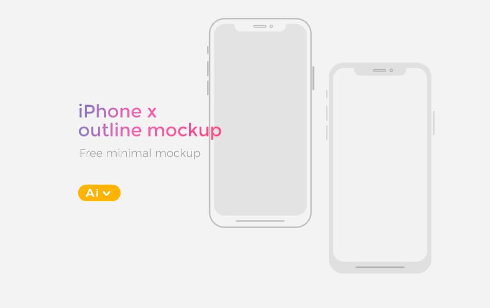 FREE iPhone X Illustrator Wireframe Mockup