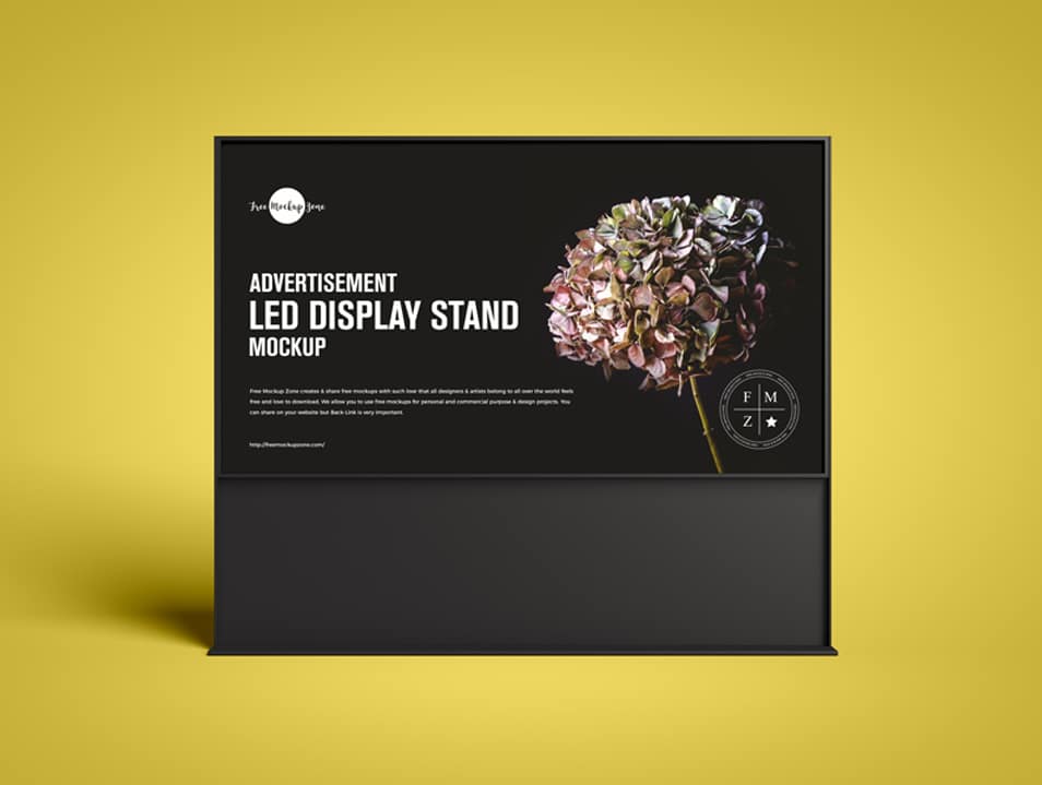 Free Advertisement LED Display Stand Mockup 2 Free Advertisement LED Display Stand Mockup