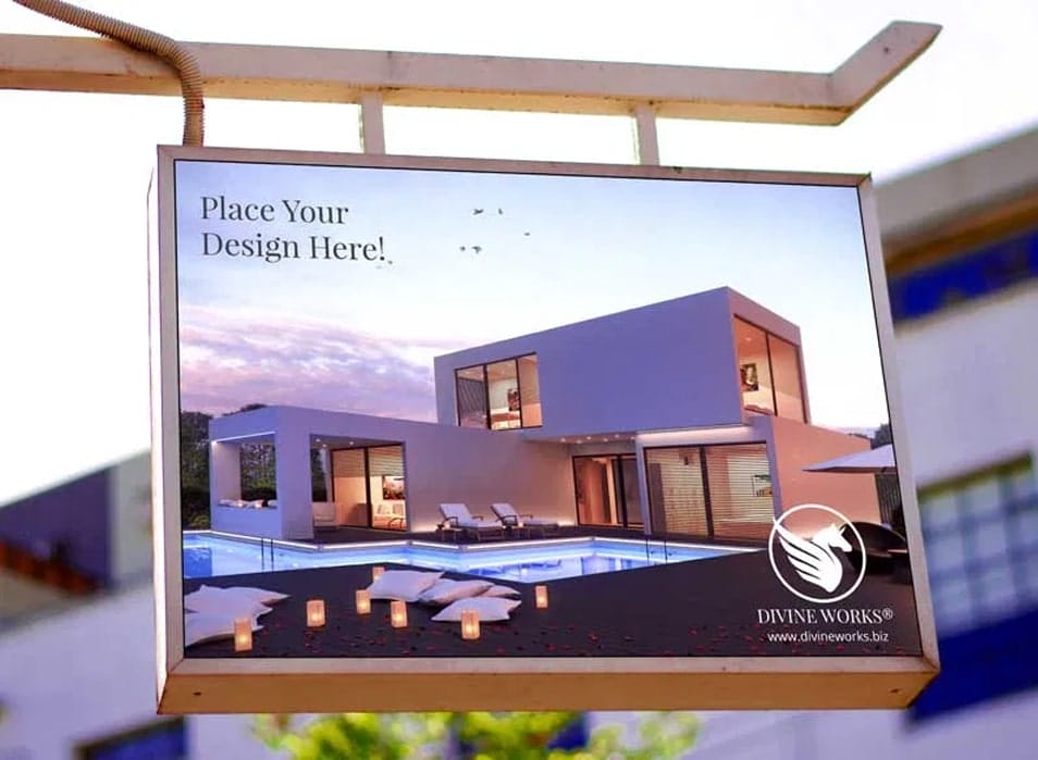 Hanging Signboard Mockup 2 Hanging Signboard Mockup