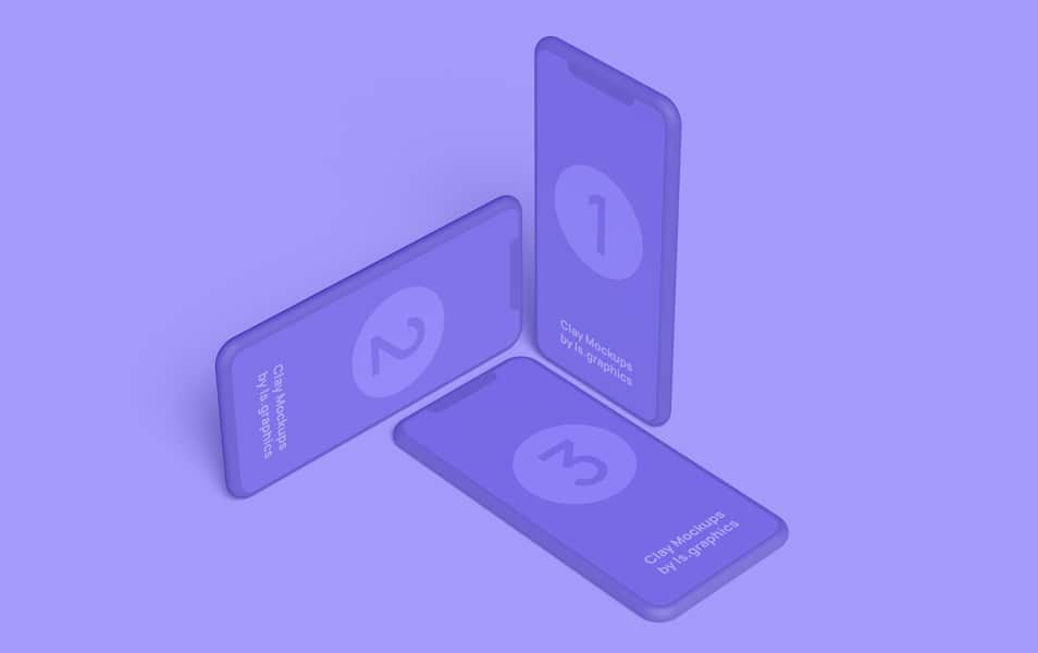 Three iPhone Clay Mockups