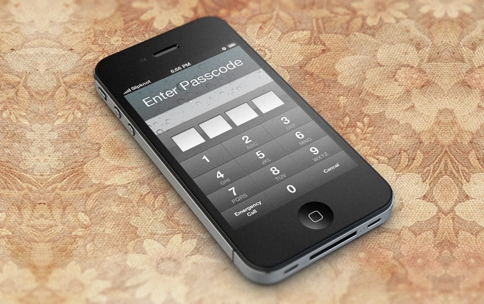 iOS Password Unlock Screen PSD