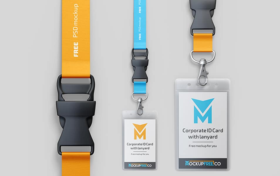 Free Corporate ID Card With Lanyard PSD Mockup 2 Free Corporate ID Card With Lanyard PSD Mockup