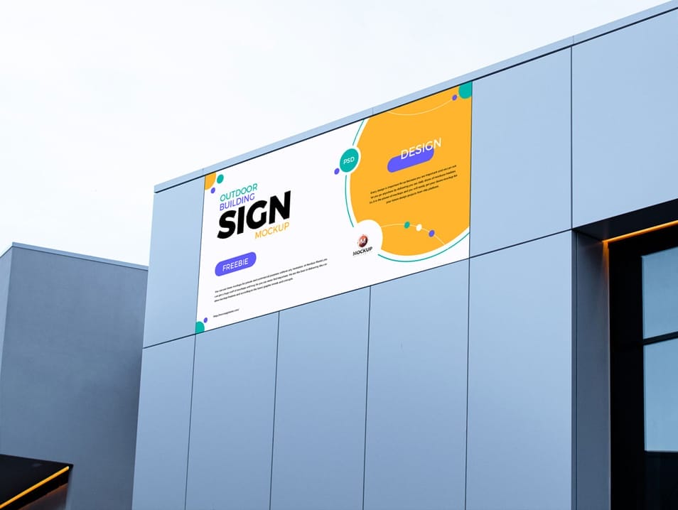Free Outdoor Building Sign Mockup Design 2 Free Outdoor Building Sign Mockup Design