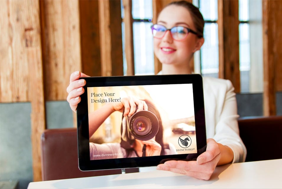 iPad Air In Hand Mockup 2 iPad Air In Hand Mockup