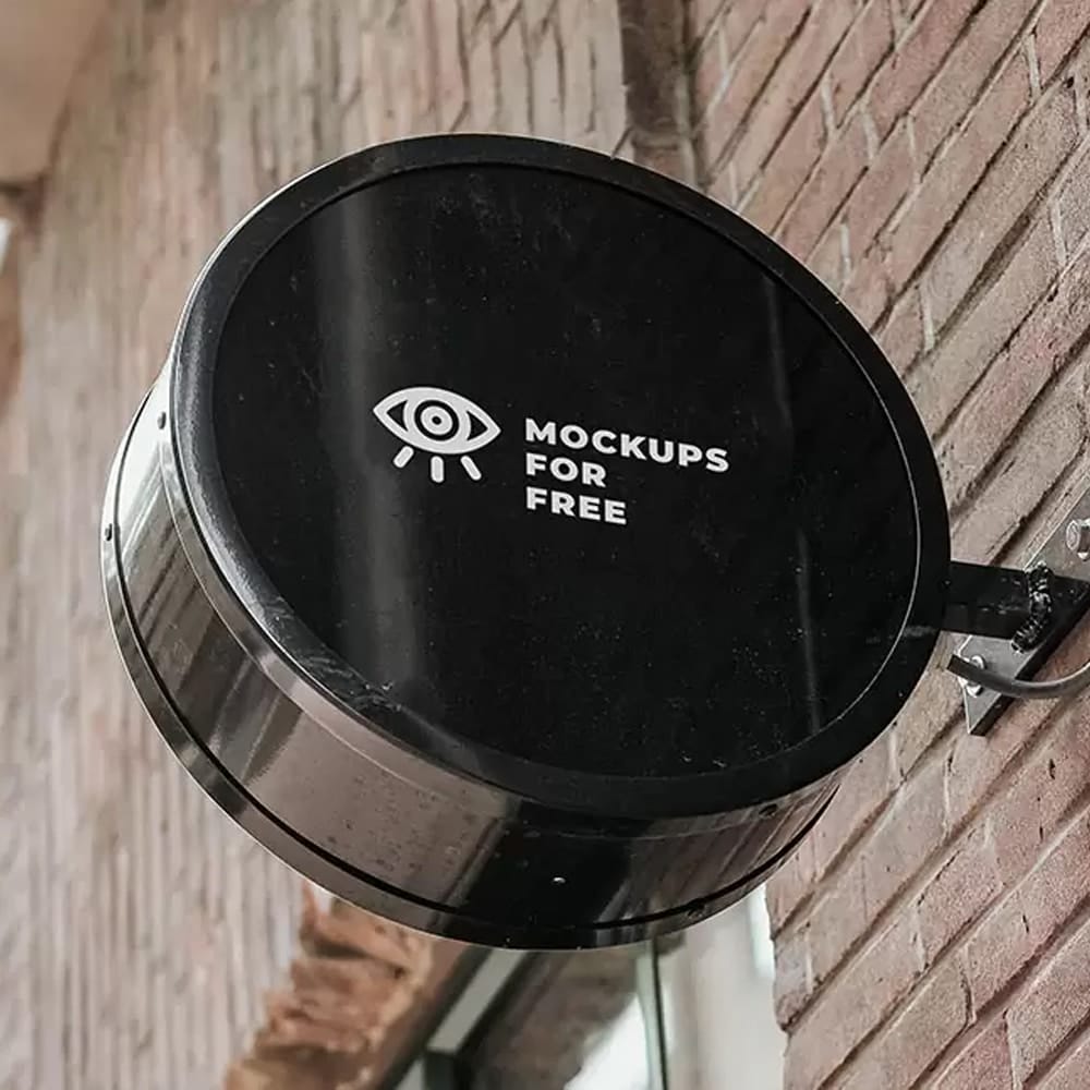 Black Street Signboard Mockup 1 Black Street Signboard Mockup