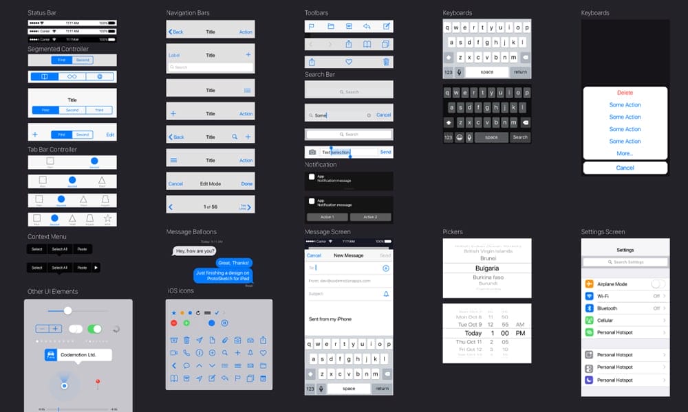 Free iOS9 Vector GUI Template for Illustrator