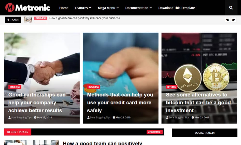 150+ Free Responsive Magazine Style Blogger Templates 2025 8 Metronic Responsive Blogger Template