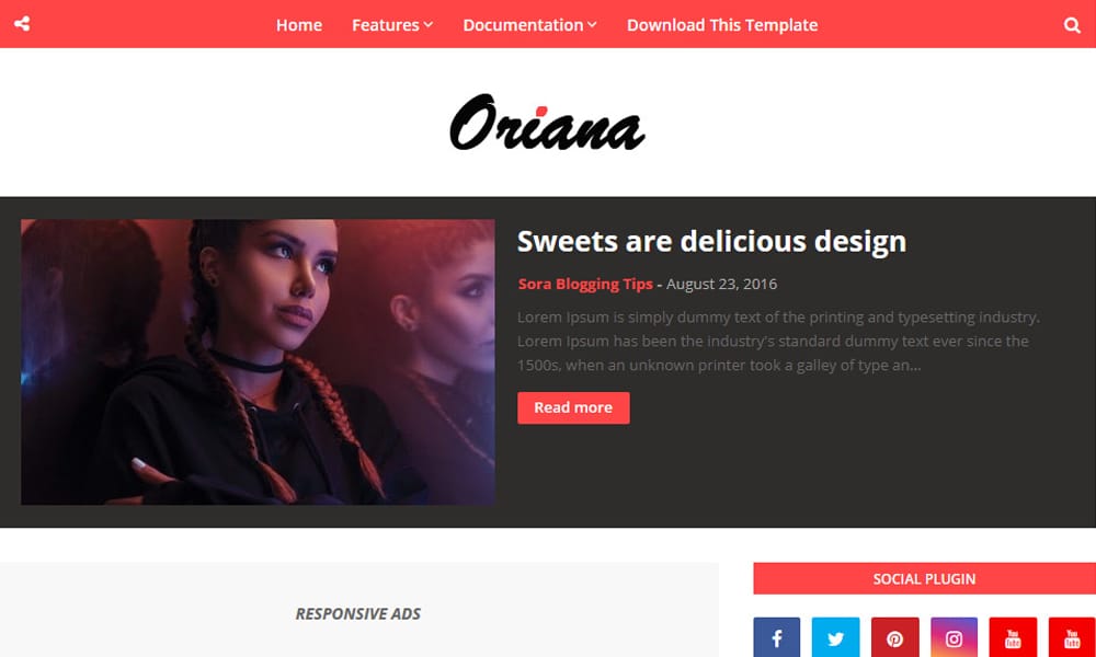 300+ Best Free Responsive Blogger Templates 2025 115 Oriana Responsive Blogger Template