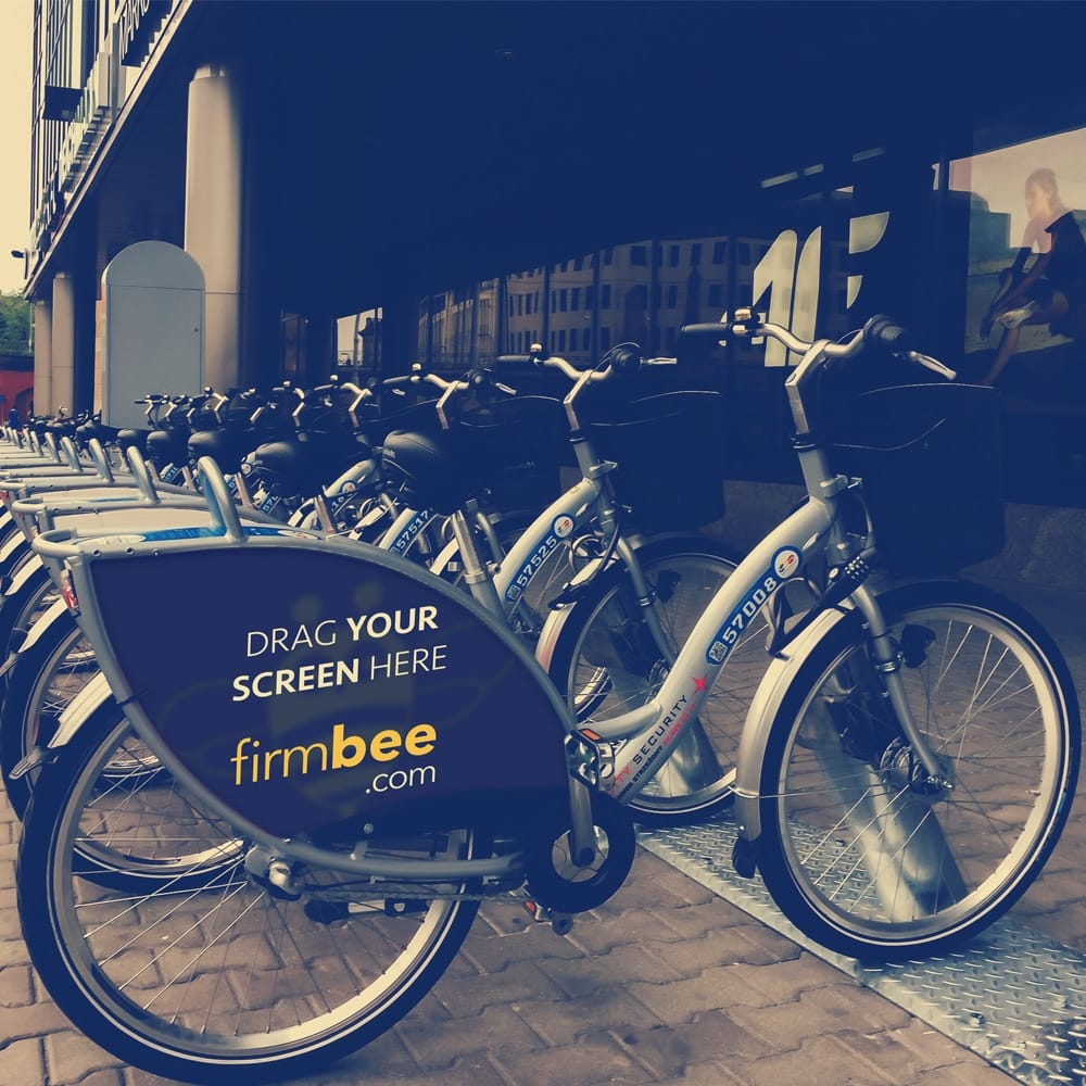 Bicycle Advertising Mockup PSD 1 Bicycle Advertising Mockup PSD