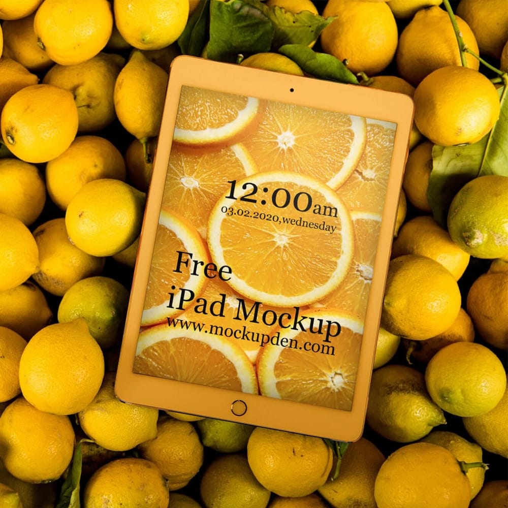 Free Golden Color iPad Mockup PSD Template 1 Free Golden Color iPad Mockup PSD Template