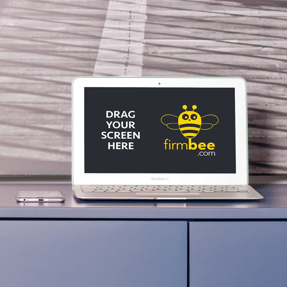 MacBook Air in the Living Room Mockup PSD 1 MacBook Air in the Living Room Mockup PSD