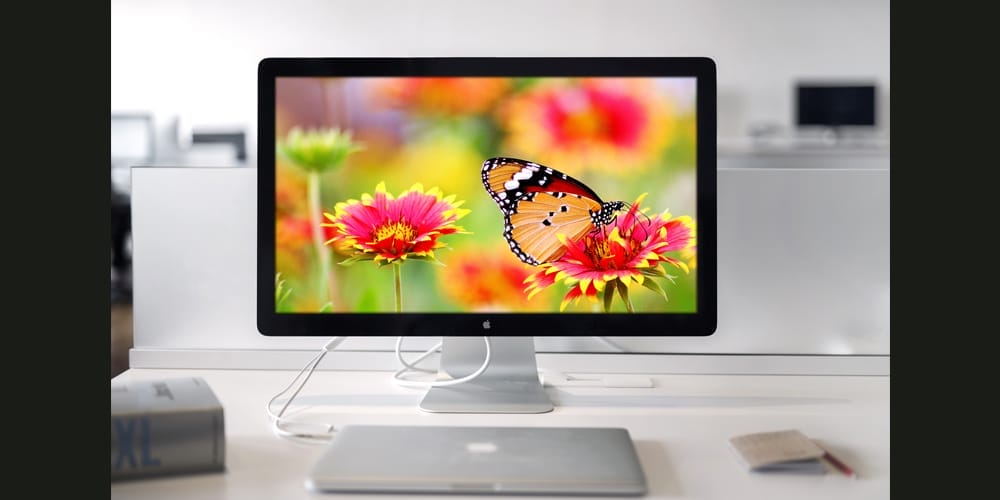 iMac Desk Scene Mockup with Laptop