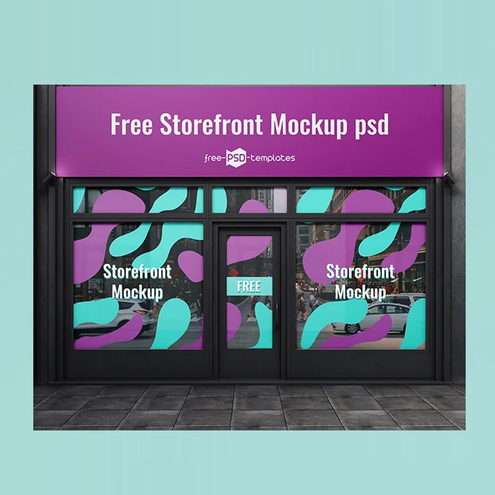 Free Storefront Mockup PSD 1 Free Storefront Mockup PSD