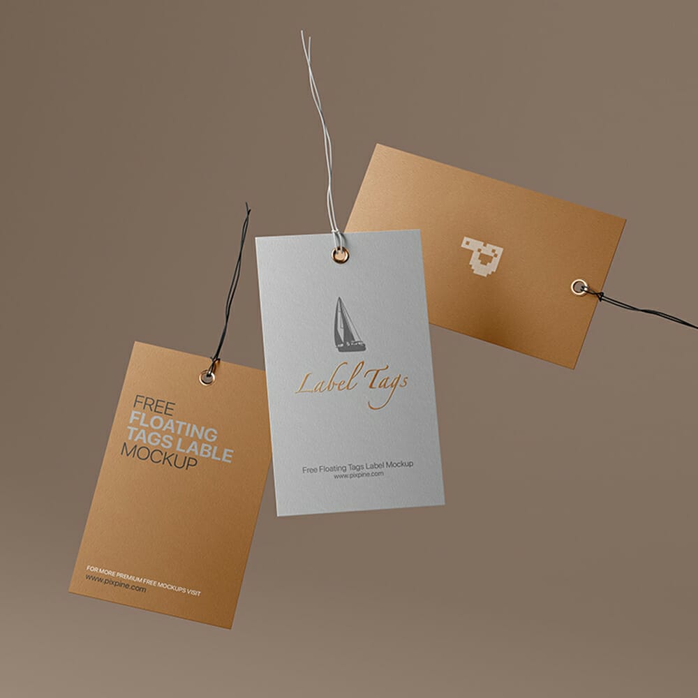 Free Floating Label Tags Mockup 1 Free Floating Label Tags Mockup