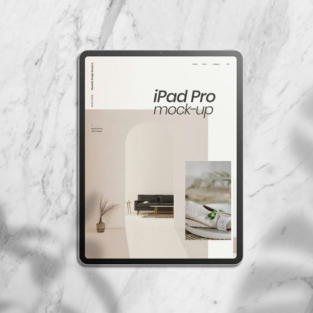 iPad Pro Mockup with Shadows 1 iPad Pro Mockup with Shadows