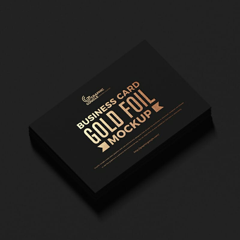 Free Gold Foil Business Card Mockup PSD CSS Author