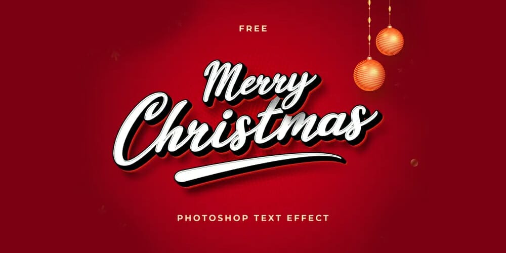 Latest Free Photoshop Text Styles & Effects 188 Christmas Text Effect