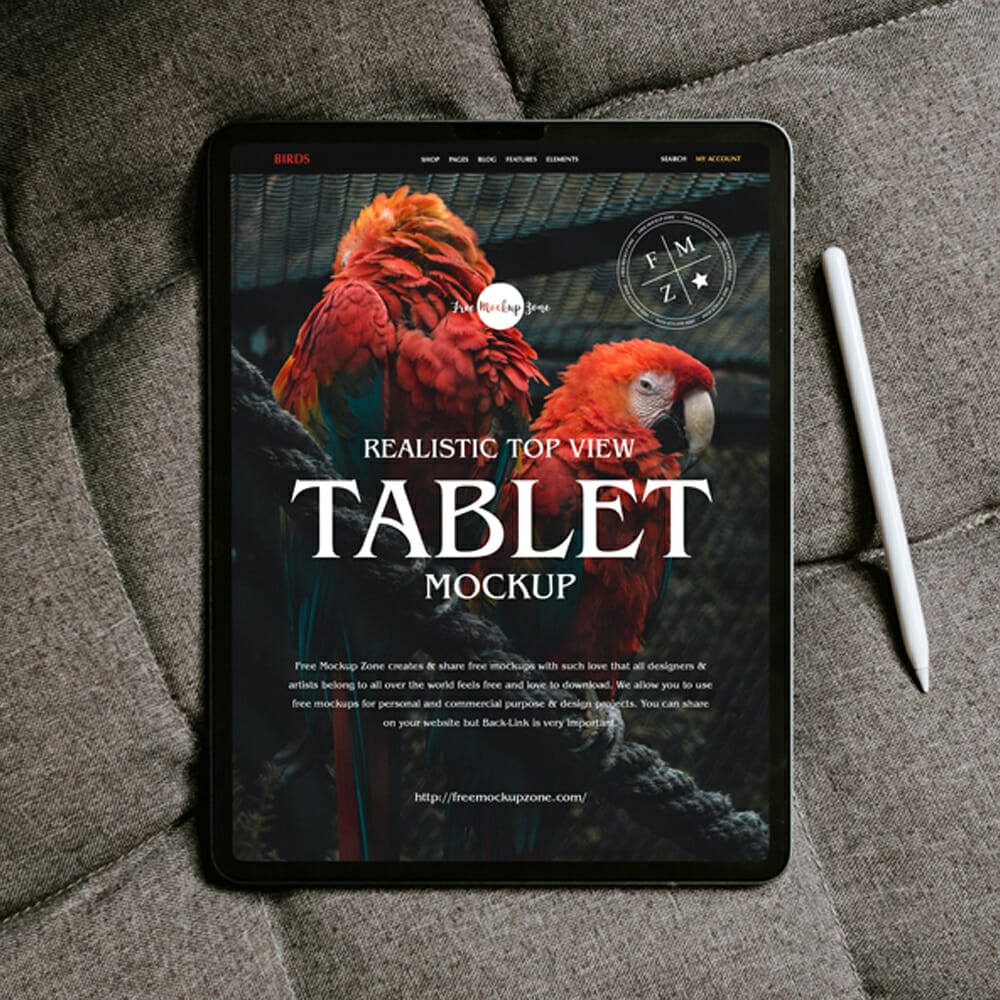 Free Realistic Top View Tablet Mockup 1 Free Realistic Top View Tablet Mockup