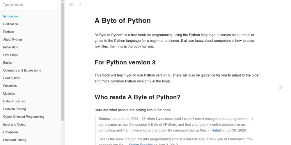 Discover the Best Places To Learn Python 17 A Byte of Python
