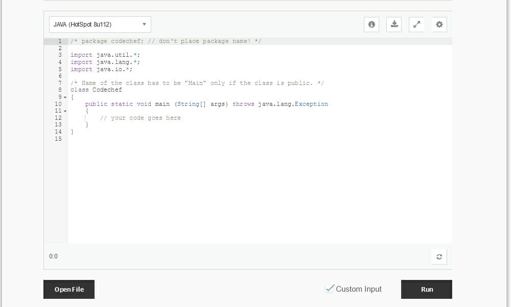 20+ Best Online Java Compiler, Editor and IDE 12 CodeChef online IDE