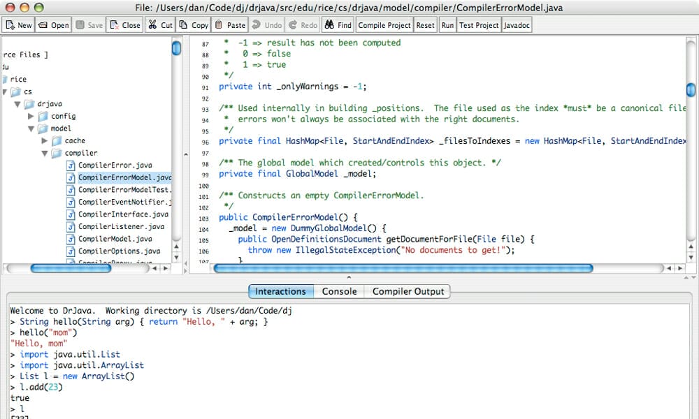 20+ Best Online Java Compiler, Editor and IDE 16 DrJava