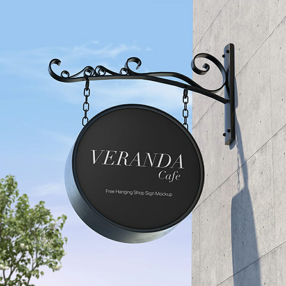 Free Hanging Shop Sign Mockup 1 Free Hanging Shop Sign Mockup