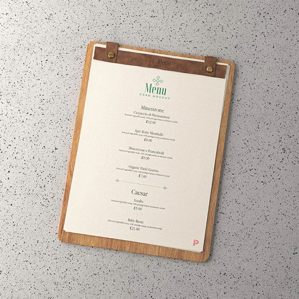 Free Menu Card Mockup 1 Free Menu Card Mockup