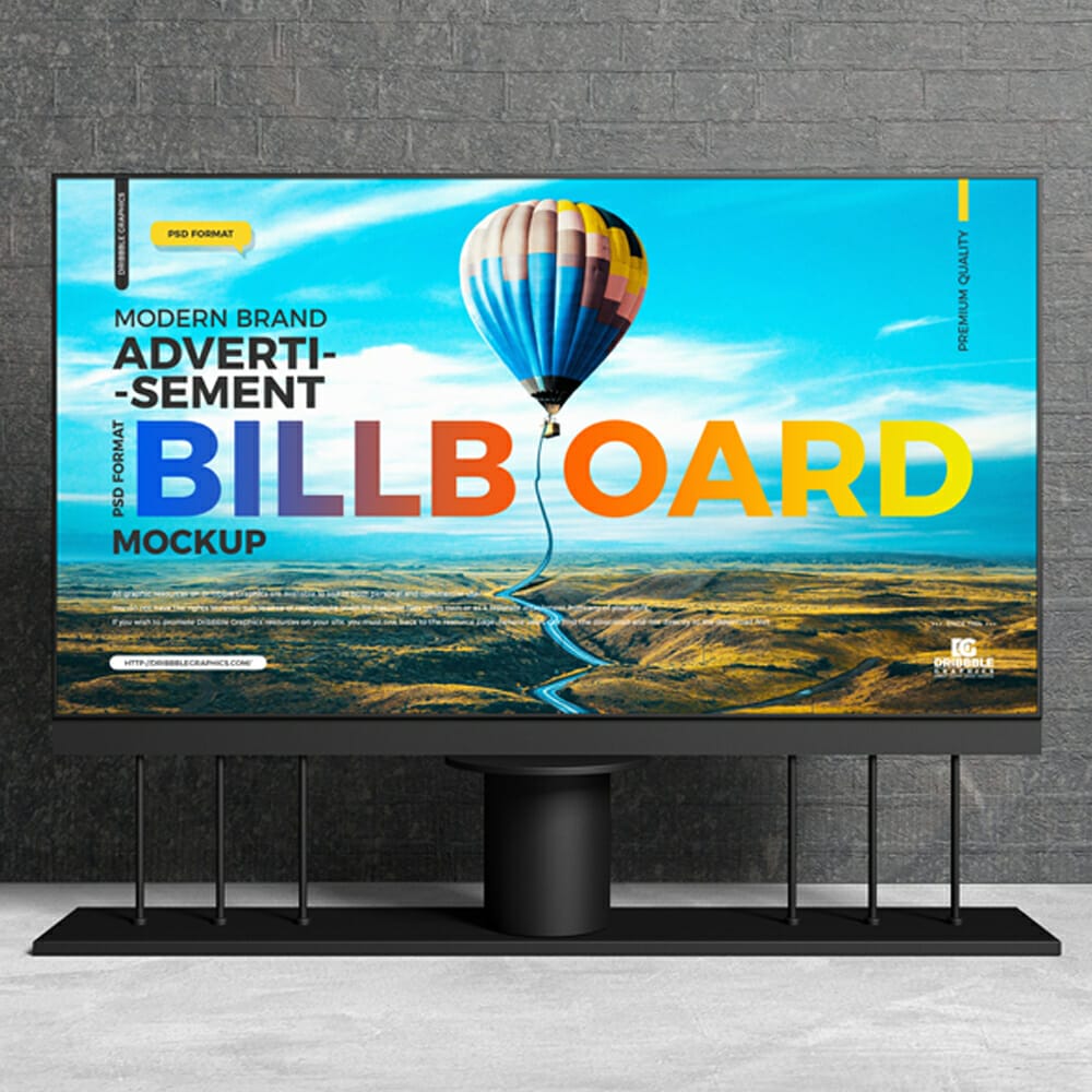 Free Modern Brand Advertisement Billboard Mockup 1 Free Modern Brand Advertisement Billboard Mockup