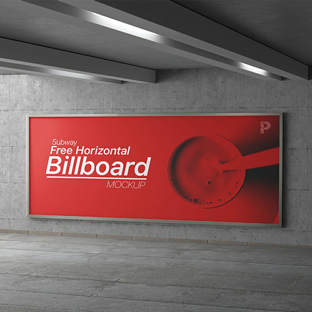 Free Subway Horizontal Billboard Mockup 1 Free Subway Horizontal Billboard Mockup