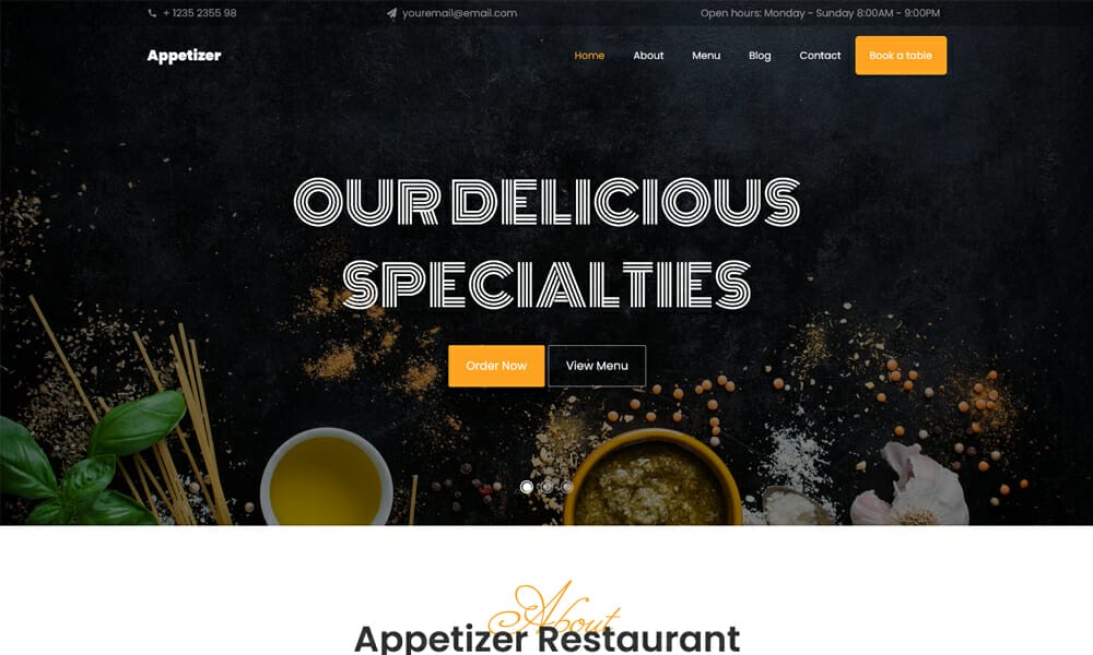 50+ Best Free Restaurant HTML Website Templates of 2025 49 Appetizer