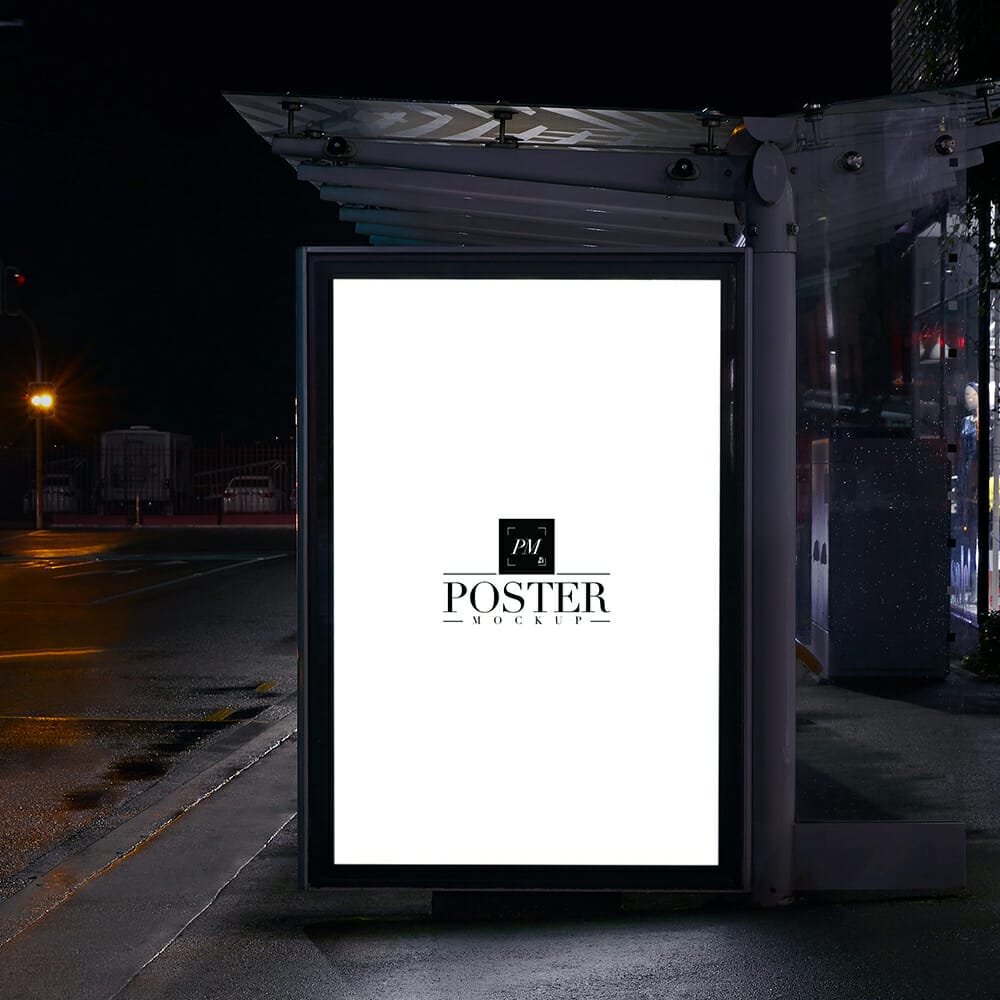 Bus Shelter PSD Poster Mockup 1 Bus Shelter PSD Poster Mockup
