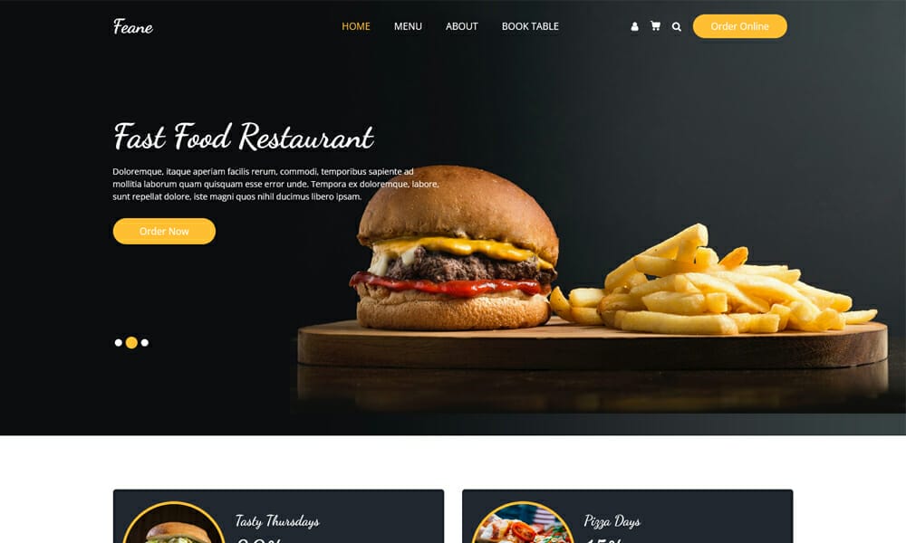 50+ Best Free Restaurant HTML Website Templates of 2025 15 Feane