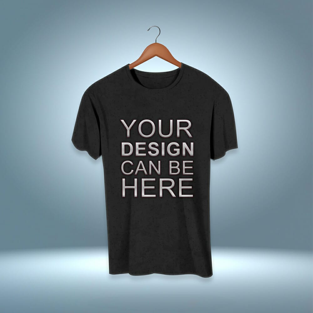 Free Black T-shirt Mockup 1 Free Black T-shirt Mockup