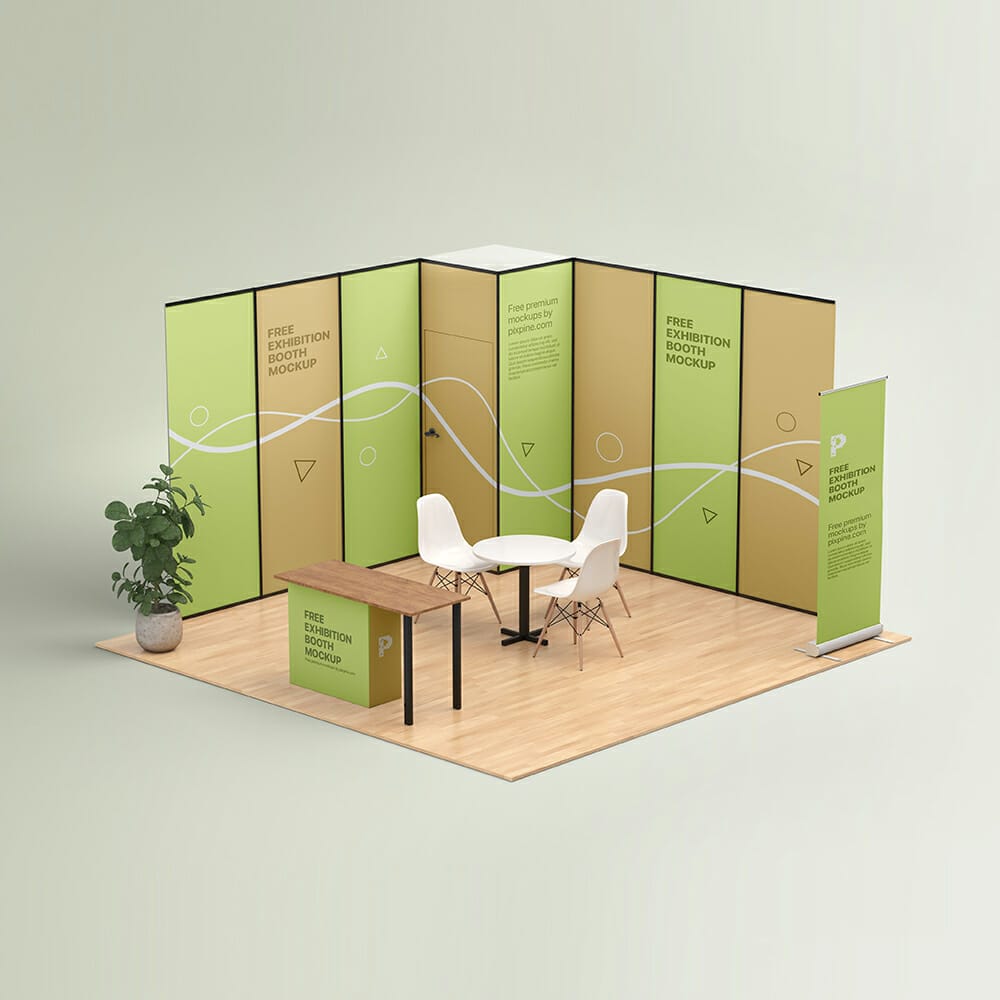 Free Exhibition Booth Mockup 1 Free Exhibition Booth Mockup