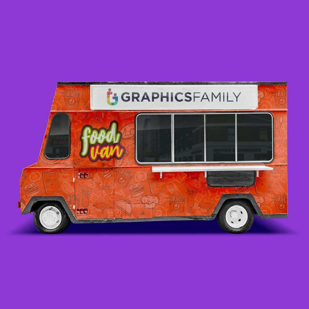 Free Food Van Mockup 1 Free Food Van Mockup