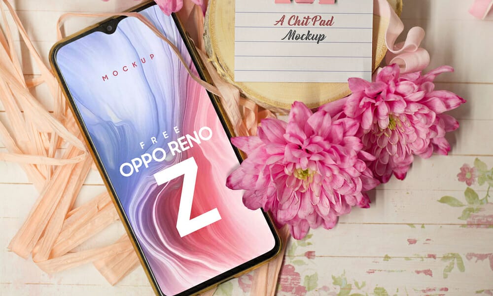 300+ Smartphone Mockup PSD Templates 312 Free Oppo Reno Z Photo Mockup PSD