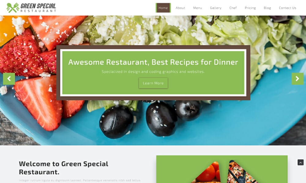 50+ Best Free Restaurant HTML Website Templates of 2025 50 Green Special