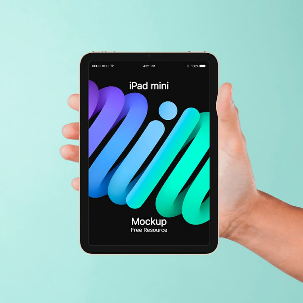 Hand Holding PSD iPad Mini Mockup 1 Hand Holding PSD iPad Mini Mockup