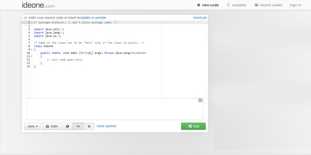 Excellent Online Code Editors 17 Ideone