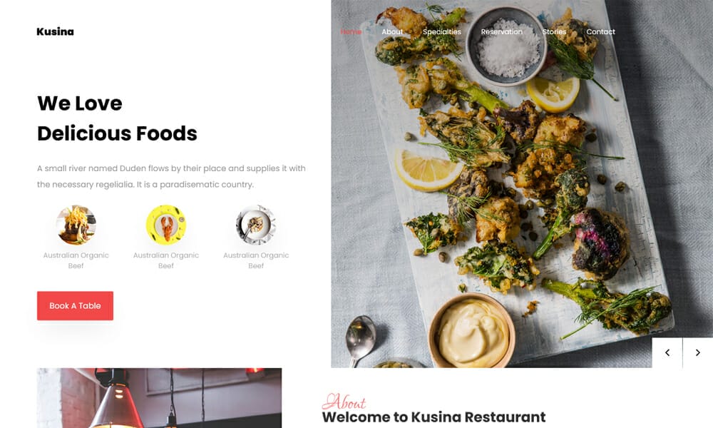 50+ Best Free Restaurant HTML Website Templates of 2025 35 Kusina