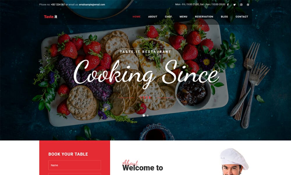 50+ Best Free Restaurant HTML Website Templates of 2025 28 TasteIt