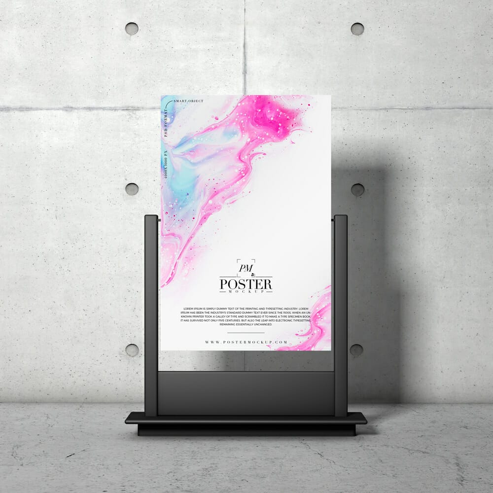 Advertising Stand PSD Poster Mockup 1 Advertising Stand PSD Poster Mockup