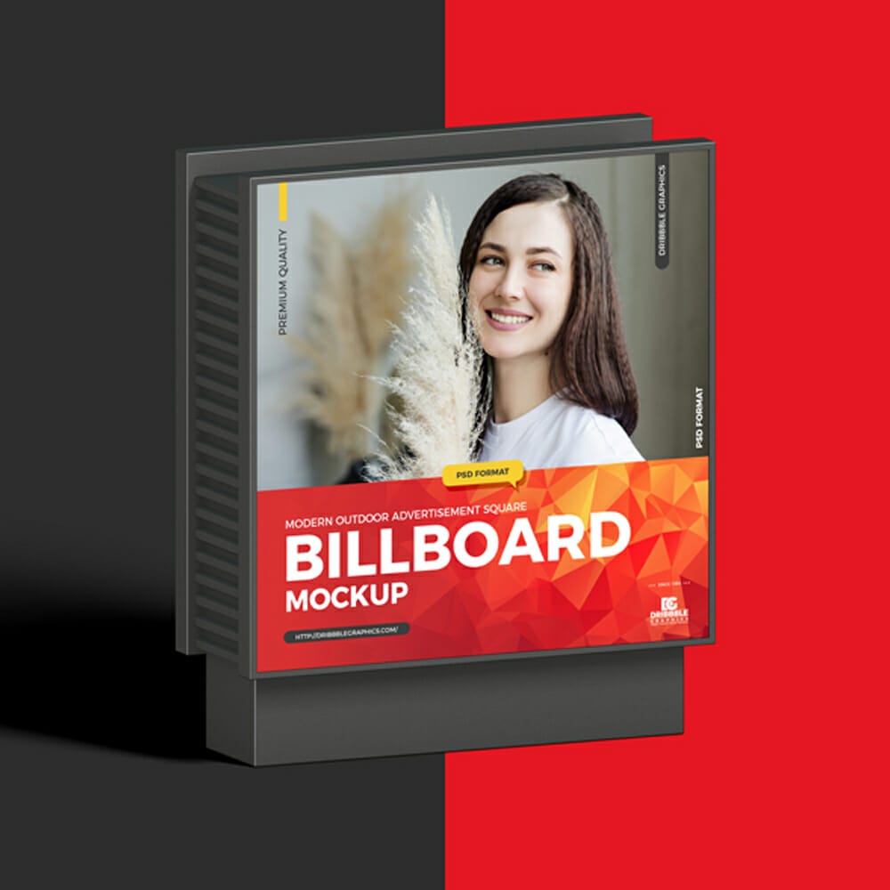 Free Modern Outdoor Advertising Square Billboard Mockup 1 Free Modern Outdoor Advertising Square Billboard Mockup