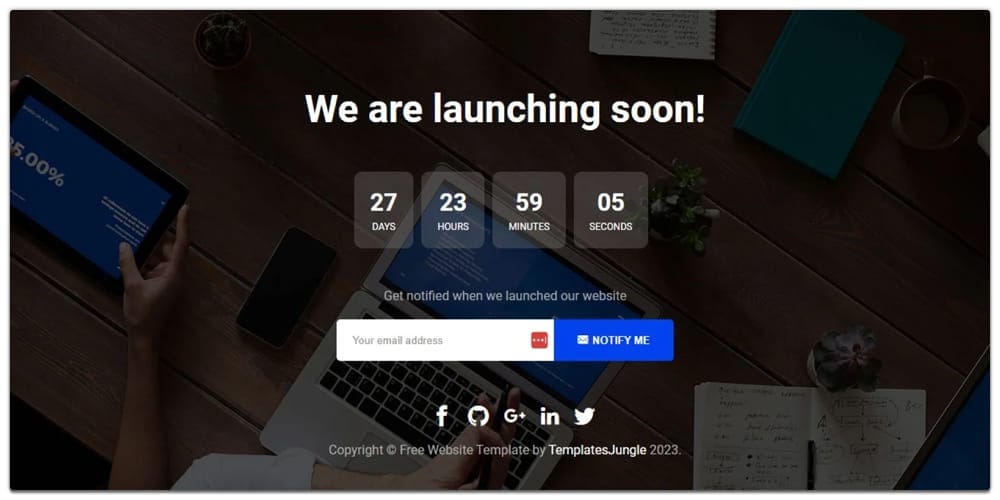 Under Construction Website Template with Countdown