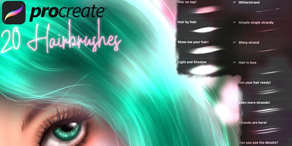 Best Free Procreate Brushes 156 20 Hair Brushes for Procreate