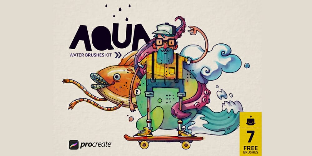 Best Free Procreate Brushes 13 Aqua Brush Pack for Procreate